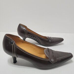 Tod's Brown Leather Heels Made in Italy - Womens 8